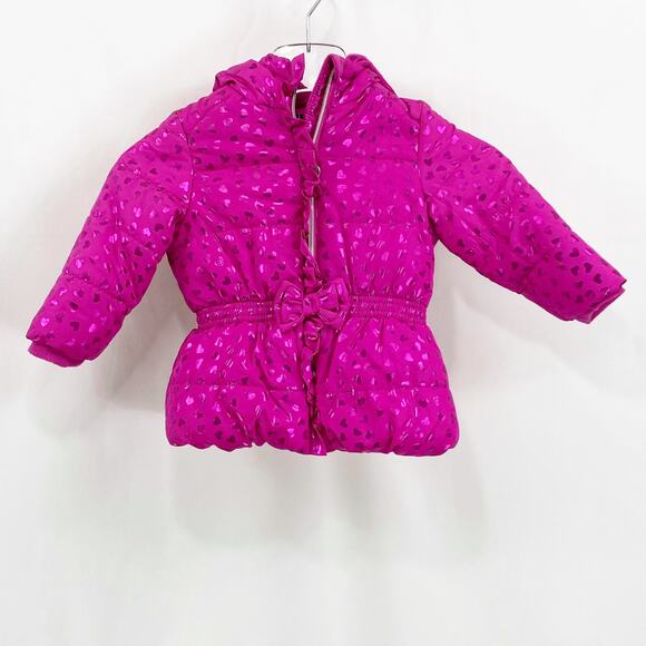 ROTHSCHILD Toddler Pink Heart Print Winter Jacket - Picture 1 of 8